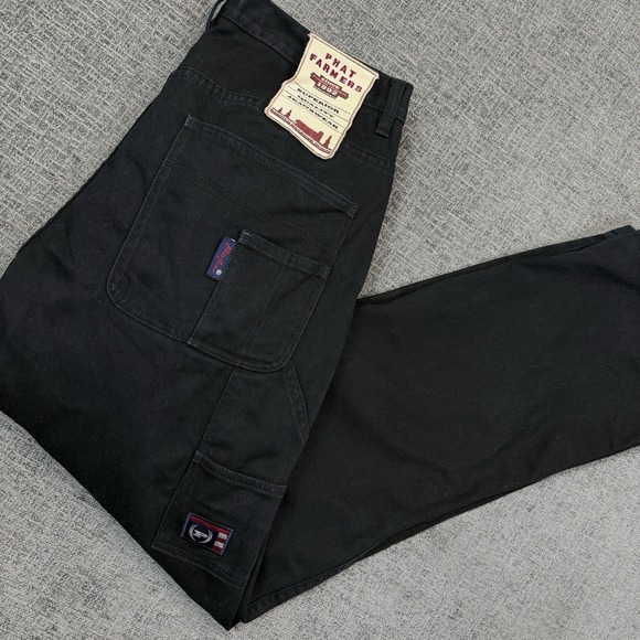 Vintage Y2K Phat Farm Baggy Carpenter Jeans Menz 34x33 JNCO Style Black
